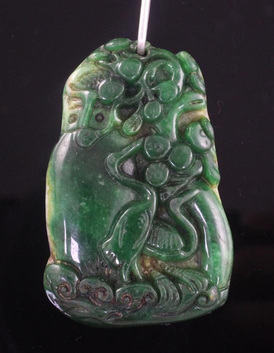 A Chinese jade pendant, 52mm.